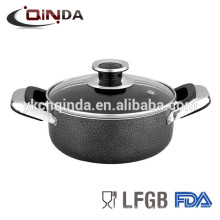 Cazuela de aluminio antiadherente con tapa de vidrio